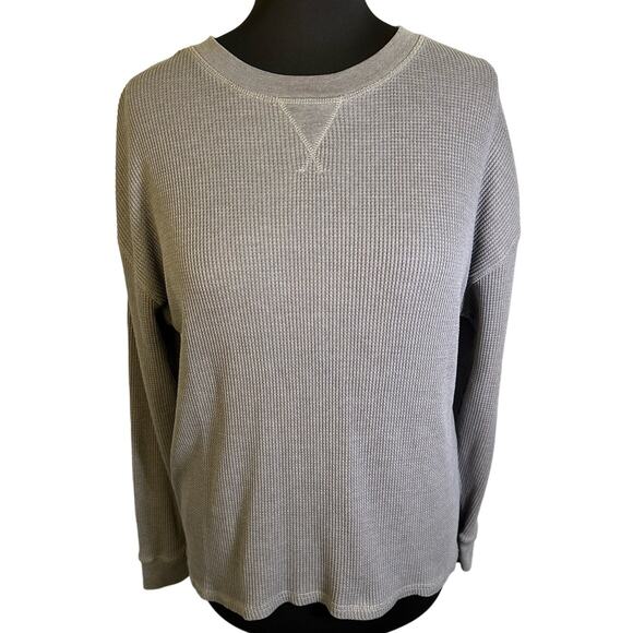 Seven7 Gray Waffle Knit Thermal Size L Long Sleeve Outdoor Base Layer - Picture 1 of 8